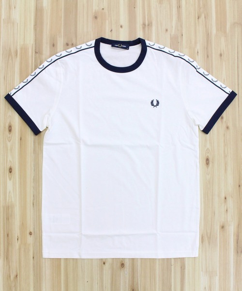 FRED PERRY(フレッドペリー)の「テープ付きリンガーTシャツ TAPED RINGER T-SHIRT(Tシャツ/カットソー・メンズ・ホワイト/ブラック・L/M)」の9枚目の写真