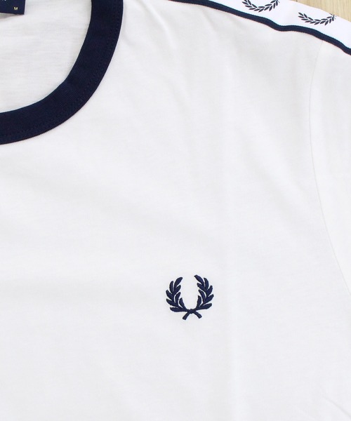 FRED PERRY(フレッドペリー)の「テープ付きリンガーTシャツ TAPED RINGER T-SHIRT(Tシャツ/カットソー・メンズ・ホワイト/ブラック・L/M)」の10枚目の写真