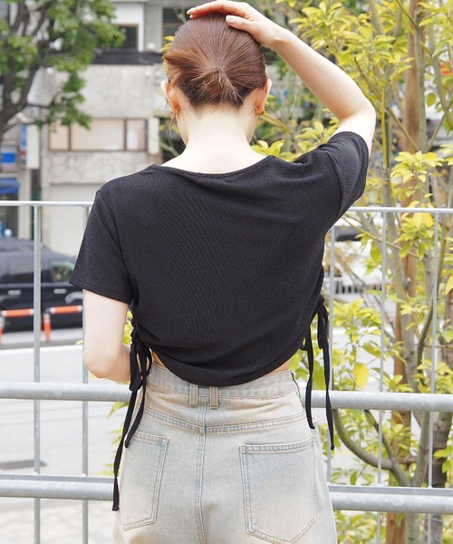 tiptop(ティップトップ)の「脇ドロストラメTシャツ(Tシャツ/カットソー・レディース・ブラック系その他/グレー/ブラック/アイボリー・FREE)」の12枚目の写真