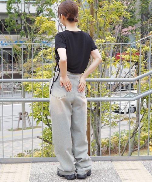 tiptop(ティップトップ)の「脇ドロストラメTシャツ(Tシャツ/カットソー・レディース・ブラック系その他/グレー/ブラック/アイボリー・FREE)」の13枚目の写真