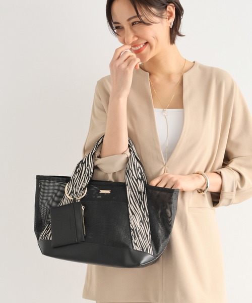 BARNYARDSTORM（バンヤードストーム）の「BARNYARDSTORM / ジャガードテープメッシュトートM（トートバッグ・レディース・ライトグレー/ブラック/キャメル・FREE）」の11枚目の写真