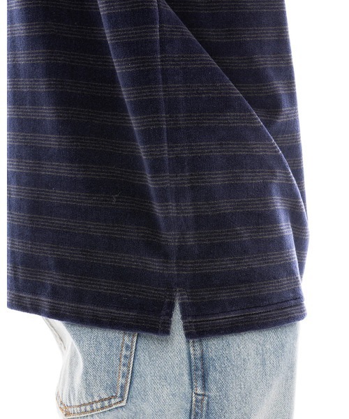 RVCA（ルーカ）の「RVCA メンズ VELOR WIDE POLO SHIRTS ポロシャツ 【2024年夏モデル】/ルーカベロアボーダーポロシャツ（ポロシャツ・メンズ・ネイビー/レッド系その他・MEDIUM/LARGE/SMALL）」の6枚目の写真