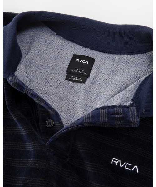 RVCA（ルーカ）の「RVCA メンズ VELOR WIDE POLO SHIRTS ポロシャツ 【2024年夏モデル】/ルーカベロアボーダーポロシャツ（ポロシャツ・メンズ・ネイビー/レッド系その他・MEDIUM/LARGE/SMALL）」の7枚目の写真