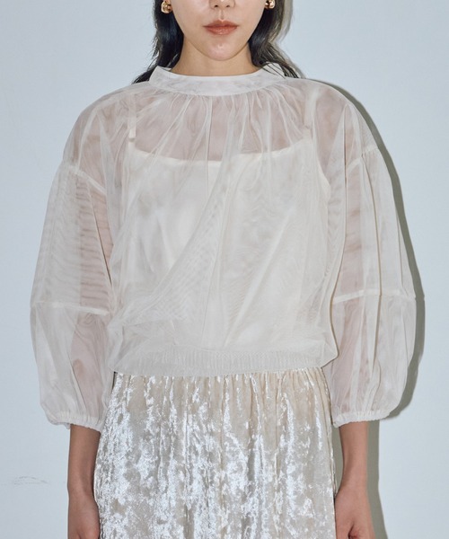 LIENCOEUR（リアンクール）の「シアーバルーンブラウス（キャミSET）（シャツ/ブラウス・レディース・ベージュ/ブラック・FREE）」の19枚目の写真