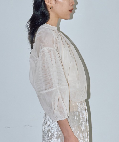 LIENCOEUR（リアンクール）の「シアーバルーンブラウス（キャミSET）（シャツ/ブラウス・レディース・ベージュ/ブラック・FREE）」の20枚目の写真