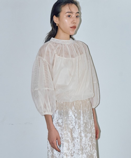 LIENCOEUR（リアンクール）の「シアーバルーンブラウス（キャミSET）（シャツ/ブラウス・レディース・ベージュ/ブラック・FREE）」の22枚目の写真