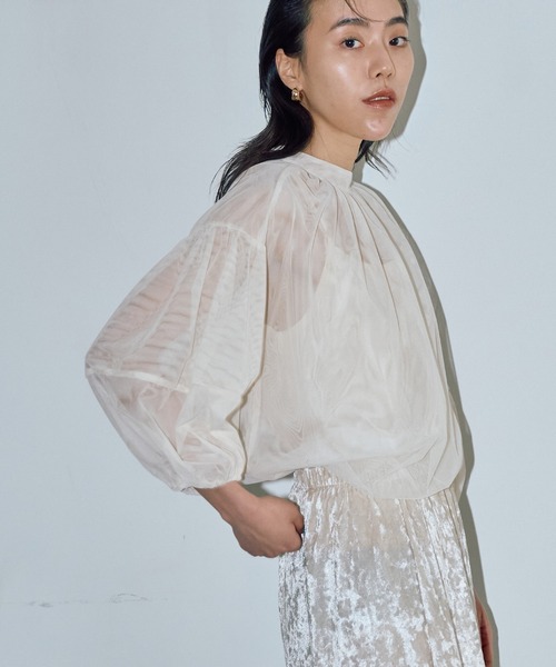 LIENCOEUR（リアンクール）の「シアーバルーンブラウス（キャミSET）（シャツ/ブラウス・レディース・ベージュ/ブラック・FREE）」の13枚目の写真