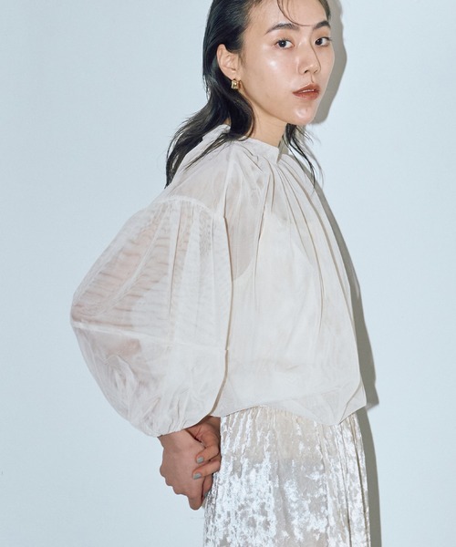 LIENCOEUR（リアンクール）の「シアーバルーンブラウス（キャミSET）（シャツ/ブラウス・レディース・ベージュ/ブラック・FREE）」の15枚目の写真