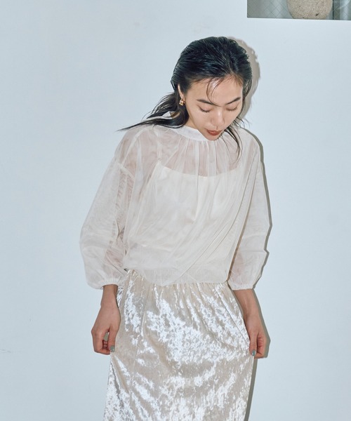 LIENCOEUR（リアンクール）の「シアーバルーンブラウス（キャミSET）（シャツ/ブラウス・レディース・ベージュ/ブラック・FREE）」の17枚目の写真