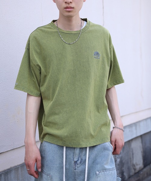 HOOK(フック)の「HOOK -original- 恐竜刺繍ウォッシュ半袖TEE (SS)(Tシャツ/カットソー・メンズ・ブラック/パープル/ブラウン/ライトグリーン・M/L/XL)」の4枚目の写真