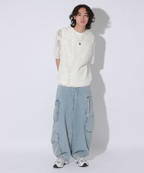 Anui（アニュイ）の「【UNISEX】3Dレースプルオーバー（Tシャツ/カットソー・レディース・ブラック/オフホワイト・MEDIUM）」の8枚目の写真