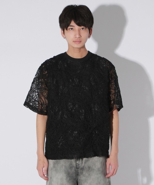 Anui（アニュイ）の「【UNISEX】3Dレースプルオーバー（Tシャツ/カットソー・レディース・ブラック/オフホワイト・MEDIUM）」の5枚目の写真