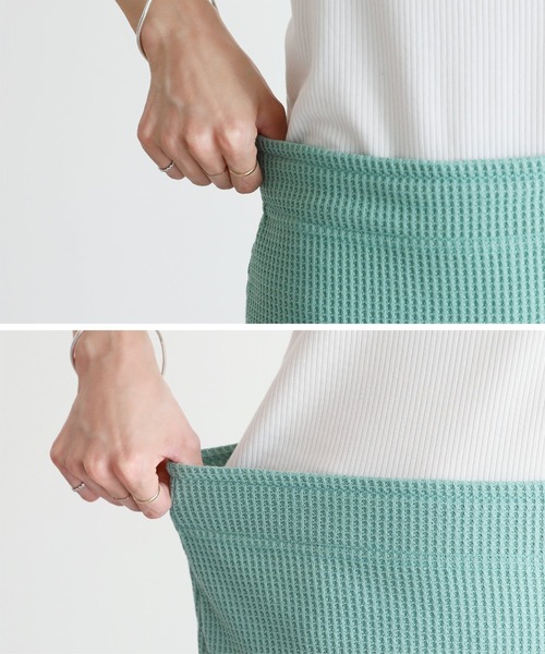 reca（レカ）の「ワッフルロングスカート（スカート・レディース・ブラック/グリーン/ベージュ/グリーン系その他/ブルー系/モカ・M/L）」の20枚目の写真