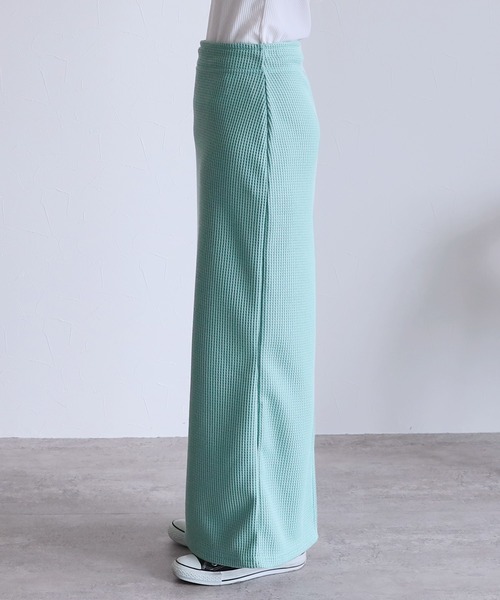 reca（レカ）の「ワッフルロングスカート（スカート・レディース・ブラック/グリーン/ベージュ/グリーン系その他/ブルー系/モカ・M/L）」の11枚目の写真