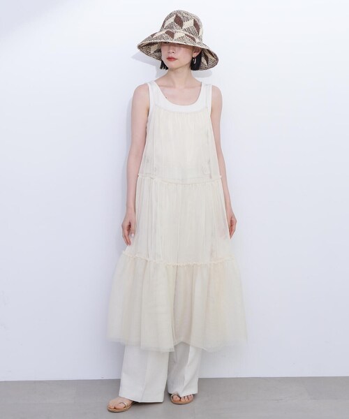 N.（N. Natural Beauty Basic）（エヌエヌナチュラルビューティーベーシック）の「◆チュールティアードキャミワンピース（ワンピース・レディース・クリーム/ブラック・MEDIUM）」の13枚目の写真