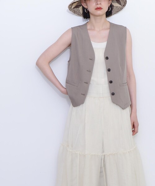 N.（N. Natural Beauty Basic）（エヌエヌナチュラルビューティーベーシック）の「◆チュールティアードキャミワンピース（ワンピース・レディース・クリーム/ブラック・MEDIUM）」の20枚目の写真