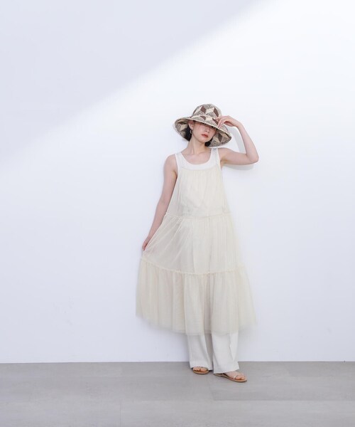 N.（N. Natural Beauty Basic）（エヌエヌナチュラルビューティーベーシック）の「◆チュールティアードキャミワンピース（ワンピース・レディース・クリーム/ブラック・MEDIUM）」の22枚目の写真