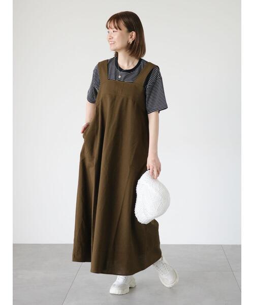 Lugnoncure（ルノンキュール）の「【接触冷感】細ボーダーTシャツ（Tシャツ/カットソー・レディース・ブラック/ベージュ/オフホワイト・F）」の9枚目の写真