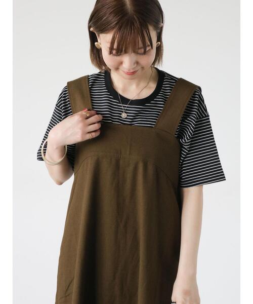 Lugnoncure（ルノンキュール）の「【接触冷感】細ボーダーTシャツ（Tシャツ/カットソー・レディース・ブラック/ベージュ/オフホワイト・F）」の10枚目の写真