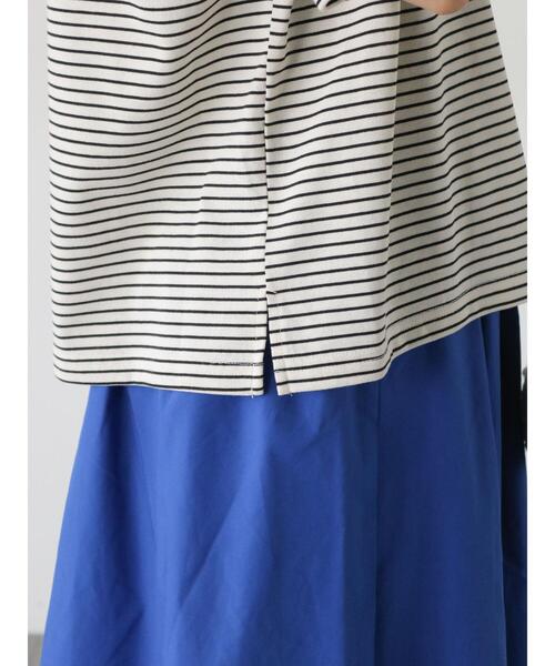 Lugnoncure（ルノンキュール）の「【接触冷感】細ボーダーTシャツ（Tシャツ/カットソー・レディース・ブラック/ベージュ/オフホワイト・F）」の22枚目の写真