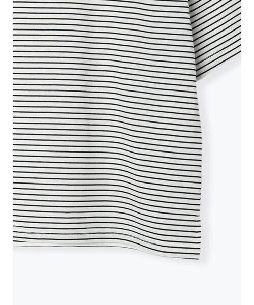 Lugnoncure（ルノンキュール）の「【接触冷感】細ボーダーTシャツ（Tシャツ/カットソー・レディース・ブラック/ベージュ/オフホワイト・F）」の12枚目の写真