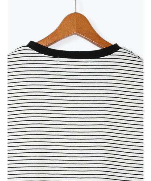 Lugnoncure（ルノンキュール）の「【接触冷感】細ボーダーTシャツ（Tシャツ/カットソー・レディース・ブラック/ベージュ/オフホワイト・F）」の13枚目の写真