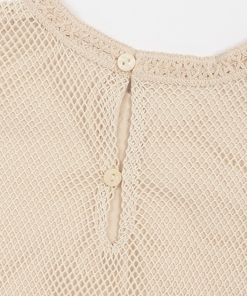 petit main(プティマイン)の「花モチーフメッシュタンク(タンクトップ・キッズ・アイボリー/モカ・S/M/L)」の3枚目の写真