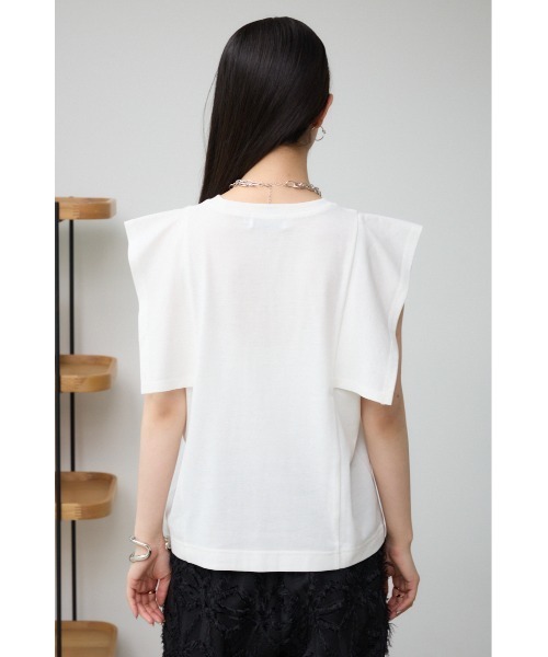AZUL by moussy（アズールバイマウジー）の「パネルスリーブカットトップス（Tシャツ/カットソー・レディース・ブラック/オフホワイト/カーキ/ブルー・SMALL/MEDIUM）」の11枚目の写真