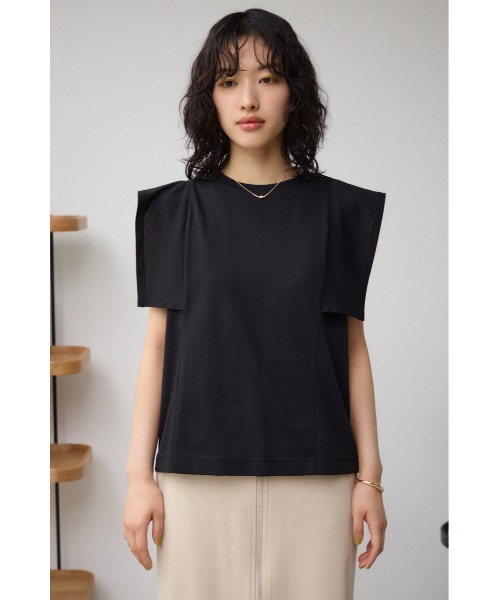 AZUL by moussy（アズールバイマウジー）の「パネルスリーブカットトップス（Tシャツ/カットソー・レディース・ブラック/オフホワイト/カーキ/ブルー・SMALL/MEDIUM）」の20枚目の写真