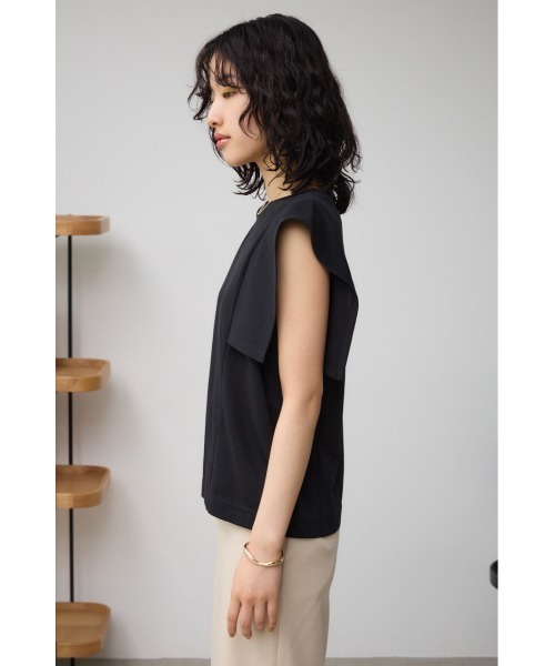 AZUL by moussy（アズールバイマウジー）の「パネルスリーブカットトップス（Tシャツ/カットソー・レディース・ブラック/オフホワイト/カーキ/ブルー・SMALL/MEDIUM）」の21枚目の写真