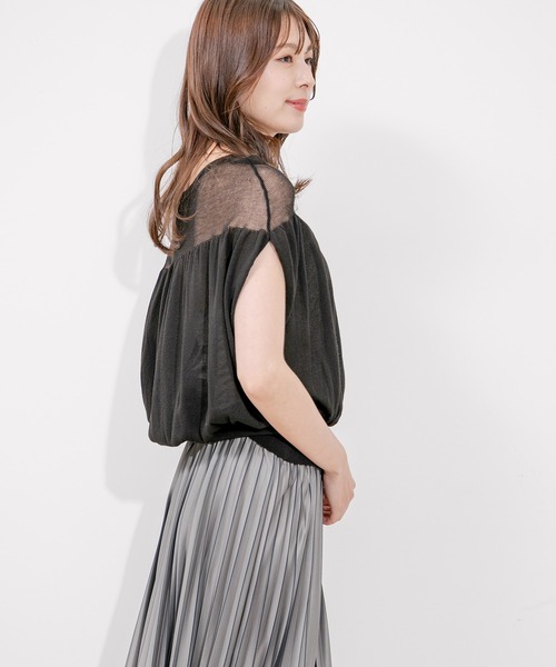 Jayro（ジャイロ）の「ニットベスト（ベスト・レディース・チャコールグレー/ブルー/ブラック/グリーン/オレンジ・M）」の7枚目の写真