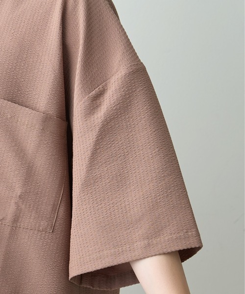 CIAOPANIC TYPY（チャオパニックティピー）の「ストレッチシアサッカーリンガーTee(セットアップ対応)（Tシャツ/カットソー・メンズ・カーキ/ブラック/モカ・LARGE/MEDIUM）」の7枚目の写真