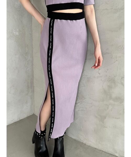 EATME(イートミー)の「バイカラータイトスカート(セットアップ可能)(スカート・レディース・アイボリー/ブラック/ラベンダー/グレー・FREE)」の18枚目の写真