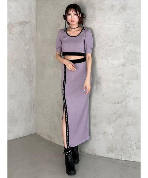 EATME(イートミー)の「バイカラータイトスカート(セットアップ可能)(スカート・レディース・アイボリー/ブラック/ラベンダー/グレー・FREE)」の19枚目の写真