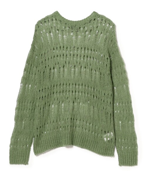 BEAMS（ビームス）の「3ゲージ クロシェ クルーネック ニット（ニット/セーター・メンズ・ブラック/ナチュラル/オリーブ・SMALL/LARGE/MEDIUM）」の15枚目の写真