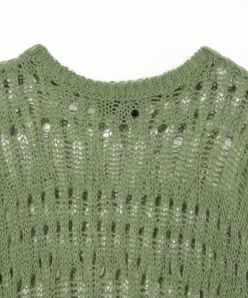 BEAMS（ビームス）の「3ゲージ クロシェ クルーネック ニット（ニット/セーター・メンズ・ブラック/ナチュラル/オリーブ・SMALL/LARGE/MEDIUM）」の14枚目の写真