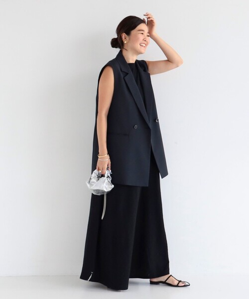 Demi-Luxe BEAMS(デミルクス ビームス)の「Demi-Luxe BEAMS / ドライツイル 2ボタン ジレ(ベスト・レディース・ブラウン/ネイビー・36/38)」の8枚目の写真