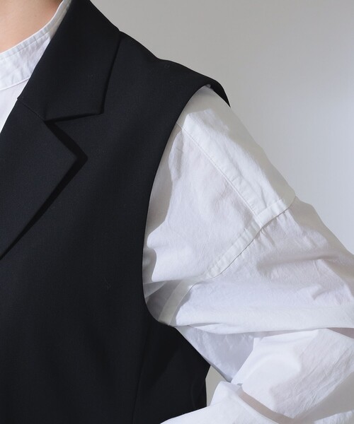 Demi-Luxe BEAMS(デミルクス ビームス)の「Demi-Luxe BEAMS / ドライツイル 2ボタン ジレ(ベスト・レディース・ブラウン/ネイビー・36/38)」の21枚目の写真