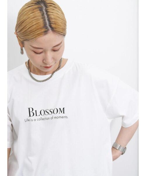 Samansa Mos2 blue(サマンサモスモスブルー)の「【USAコットン】フォトプリントチュニックTシャツ(Tシャツ/カットソー・レディース・パープル/ブラック/オフホワイト・F)」の5枚目の写真