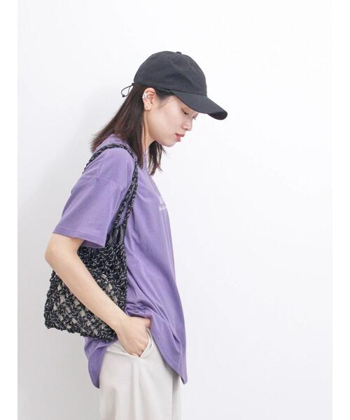 Samansa Mos2 blue(サマンサモスモスブルー)の「【USAコットン】フォトプリントチュニックTシャツ(Tシャツ/カットソー・レディース・パープル/ブラック/オフホワイト・F)」の18枚目の写真