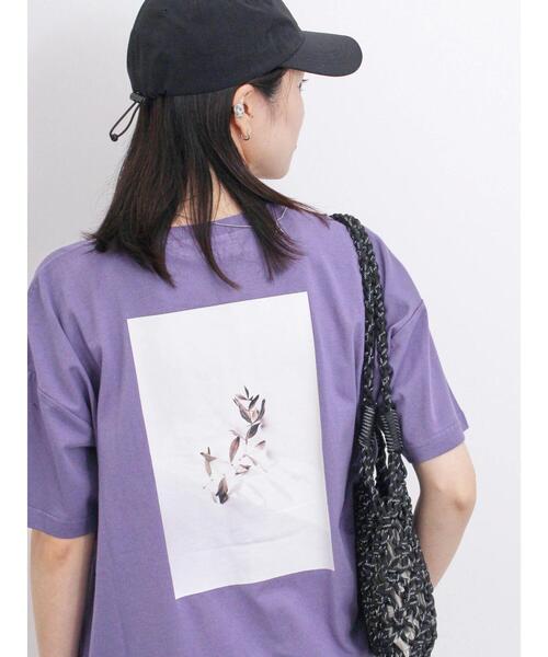 Samansa Mos2 blue(サマンサモスモスブルー)の「【USAコットン】フォトプリントチュニックTシャツ(Tシャツ/カットソー・レディース・パープル/ブラック/オフホワイト・F)」の19枚目の写真