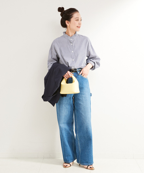 B.C STOCK(ベーセーストック)の「スタンドフリルブラウス(シャツ/ブラウス・レディース・ネイビー/ブラック/ホワイト/ブラック系その他・FREE)」の10枚目の写真