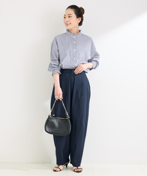 B.C STOCK(ベーセーストック)の「スタンドフリルブラウス(シャツ/ブラウス・レディース・ネイビー/ブラック/ホワイト/ブラック系その他・FREE)」の18枚目の写真