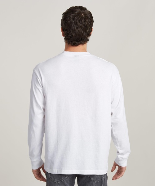 G-STAR（ジースター）の「FOXY CHEST BOXY T-SHIRT/グラフィックロゴオーバーサイズロングスリーブT（Tシャツ/カットソー・メンズ・ホワイト/ダークブラック・SMALL/MEDIUM/LARGE/X-LARGE/X-SMALL）」の9枚目の写真