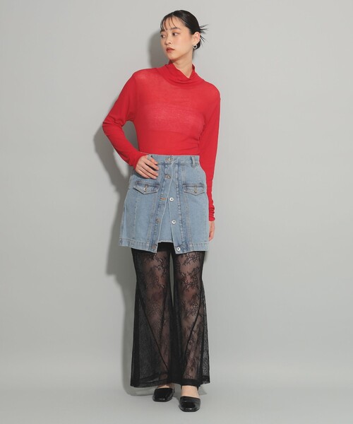 Ray BEAMS（レイビームス）の「レース シアー フレア パンツ（その他パンツ・レディース・ブラック/ホワイト・ONE SIZE）」の19枚目の写真