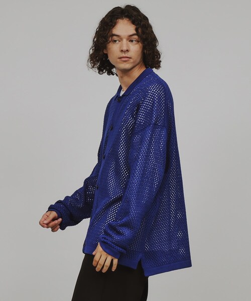 tk.TAKEO KIKUCHI(ティーケータケオキクチ)の「透かし編みニットシャツ(シャツ/ブラウス・メンズ・ブルー系その他/ブラック/オフホワイト・02/03)」の16枚目の写真