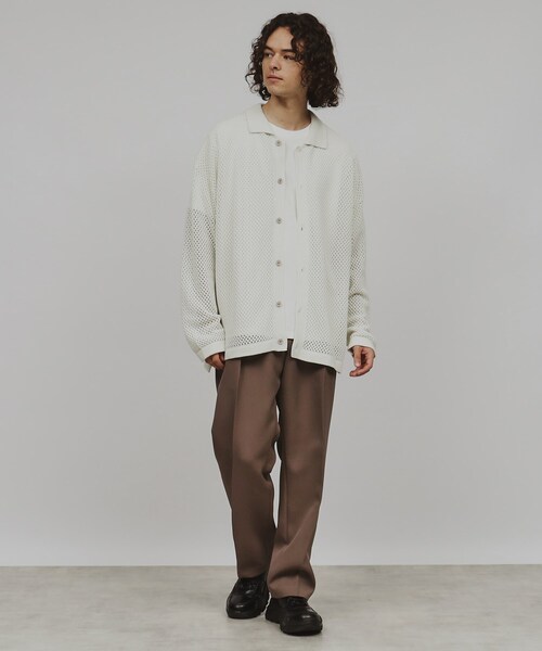 tk.TAKEO KIKUCHI(ティーケータケオキクチ)の「透かし編みニットシャツ(シャツ/ブラウス・メンズ・ブルー系その他/ブラック/オフホワイト・02/03)」の22枚目の写真