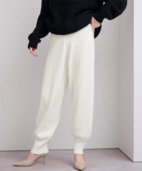 UR'S（ユアーズ）の「ニットジョガーパンツ（その他パンツ・レディース・ホワイト/杢グレー/ブラック/ネイビー・S/M/L/XL）」の21枚目の写真