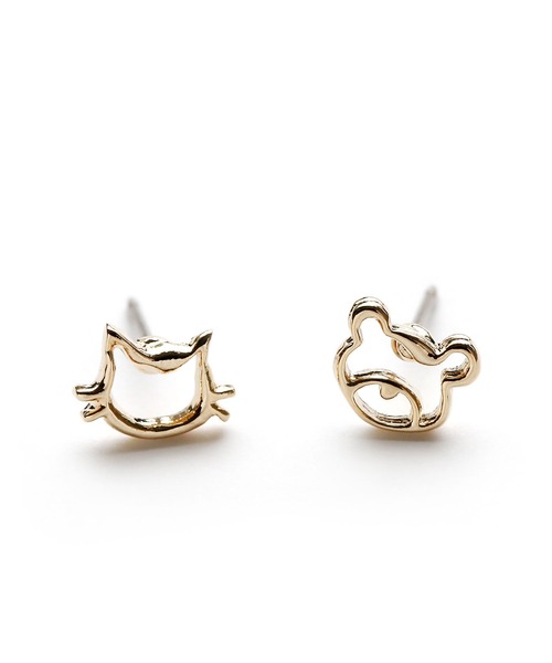 colleca la（コレカラ）の「ねことくまのピアス（ピアス（両耳用）・レディース・シルバー系1/シルバー系2/ゴールド系1/ゴールド系2・FREE）」の12枚目の写真