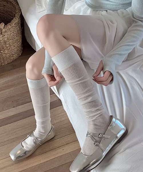 c.u.l（シーユーエル）の「シースルー メッシュソックス cula921（ソックス/靴下・レディース・グレー/ブラック/ホワイト・FREE）」の5枚目の写真